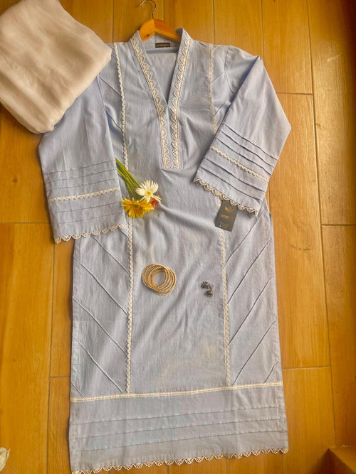 Iris Cotton 3-Piece Summer Suit with Chiffon Dupatta