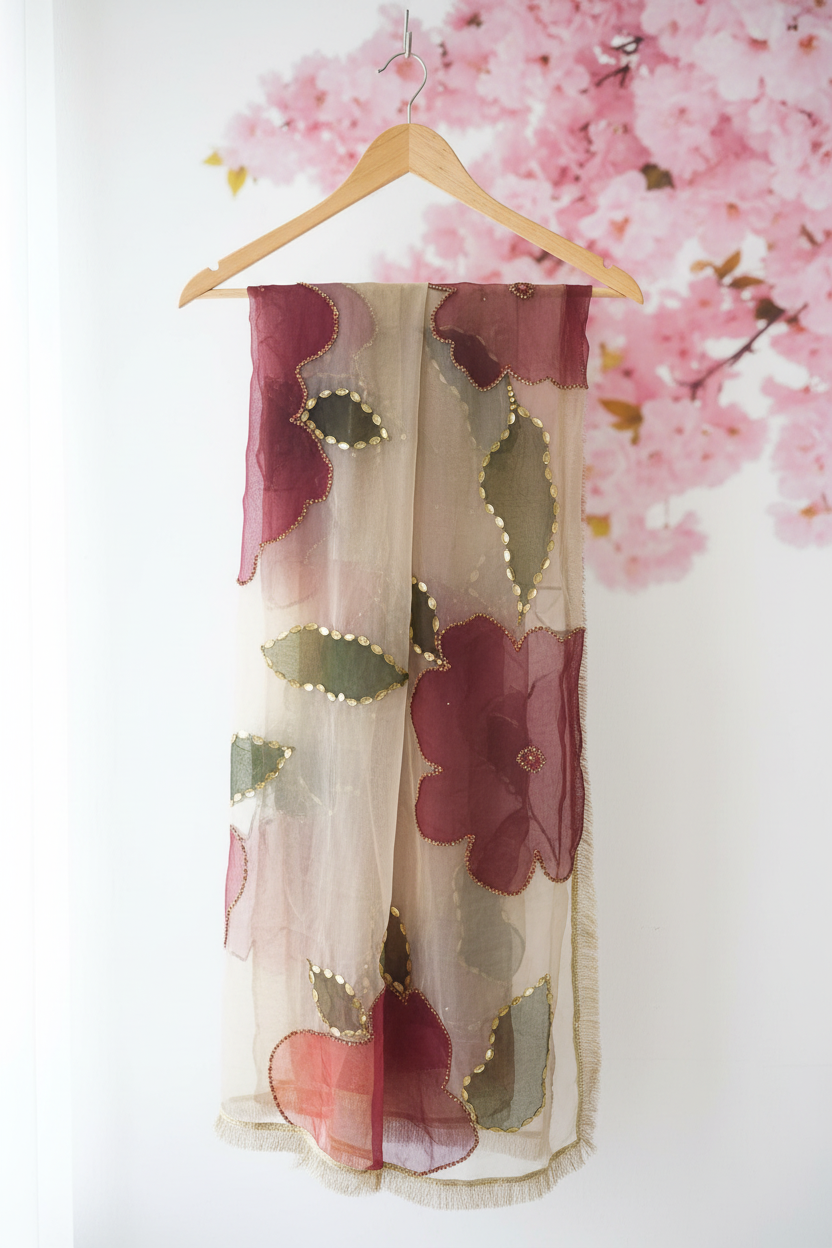 Dupatta on Hanger - Floral