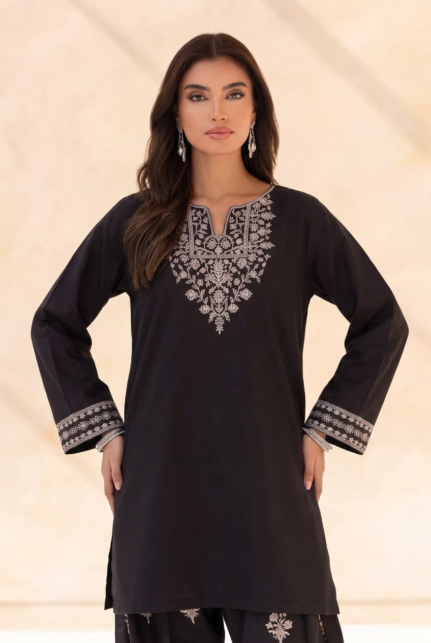 Neckline and cuff details